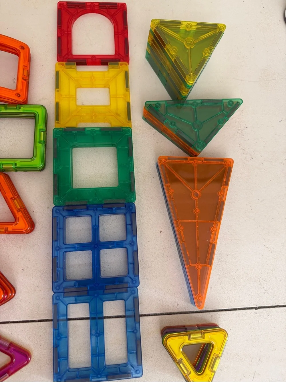 Colorful Magnetic Building Tiles Set for Kids - Multicolor